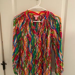 Lily Pattern Long Sleeve Top